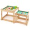 Natural Fir Wood 2-in-1 Sensory Tables Set with Storage & Cover